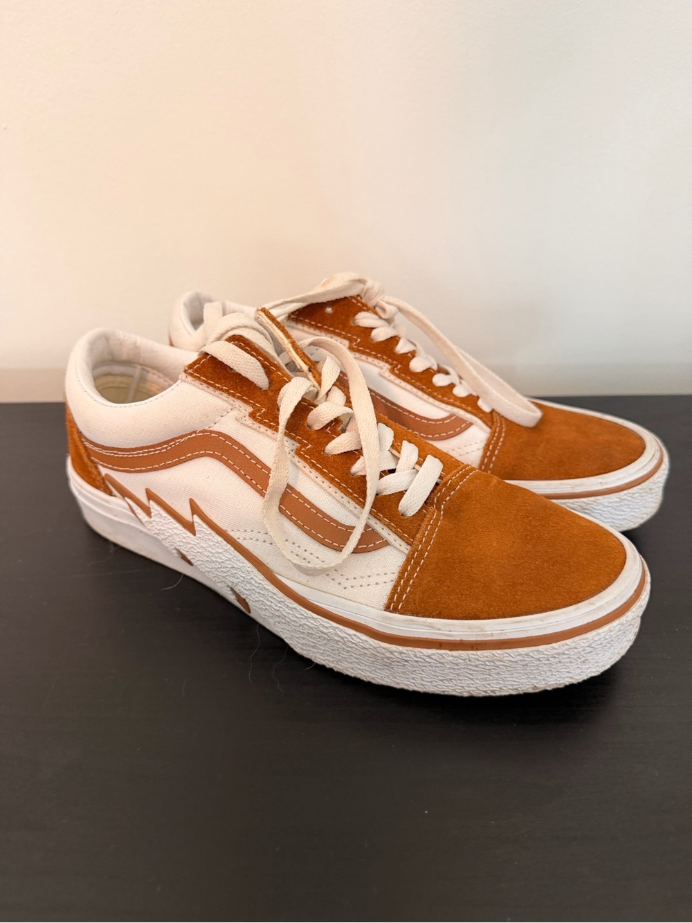 Vans Suede Skate Sneakers in Rust/White